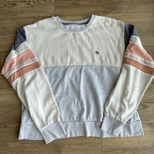 Rip Curl Crewneck Sweatshirt - Gray, Cream, and Pink